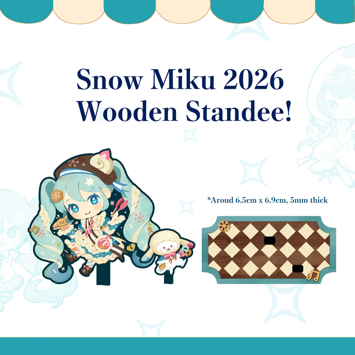 Virtual Idol Snow 2026 Pastry Wooden Standee