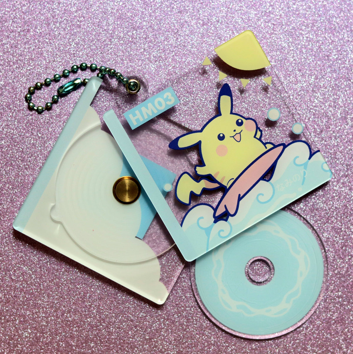 Pocket Pika Surf Disc Acrylic Keychain