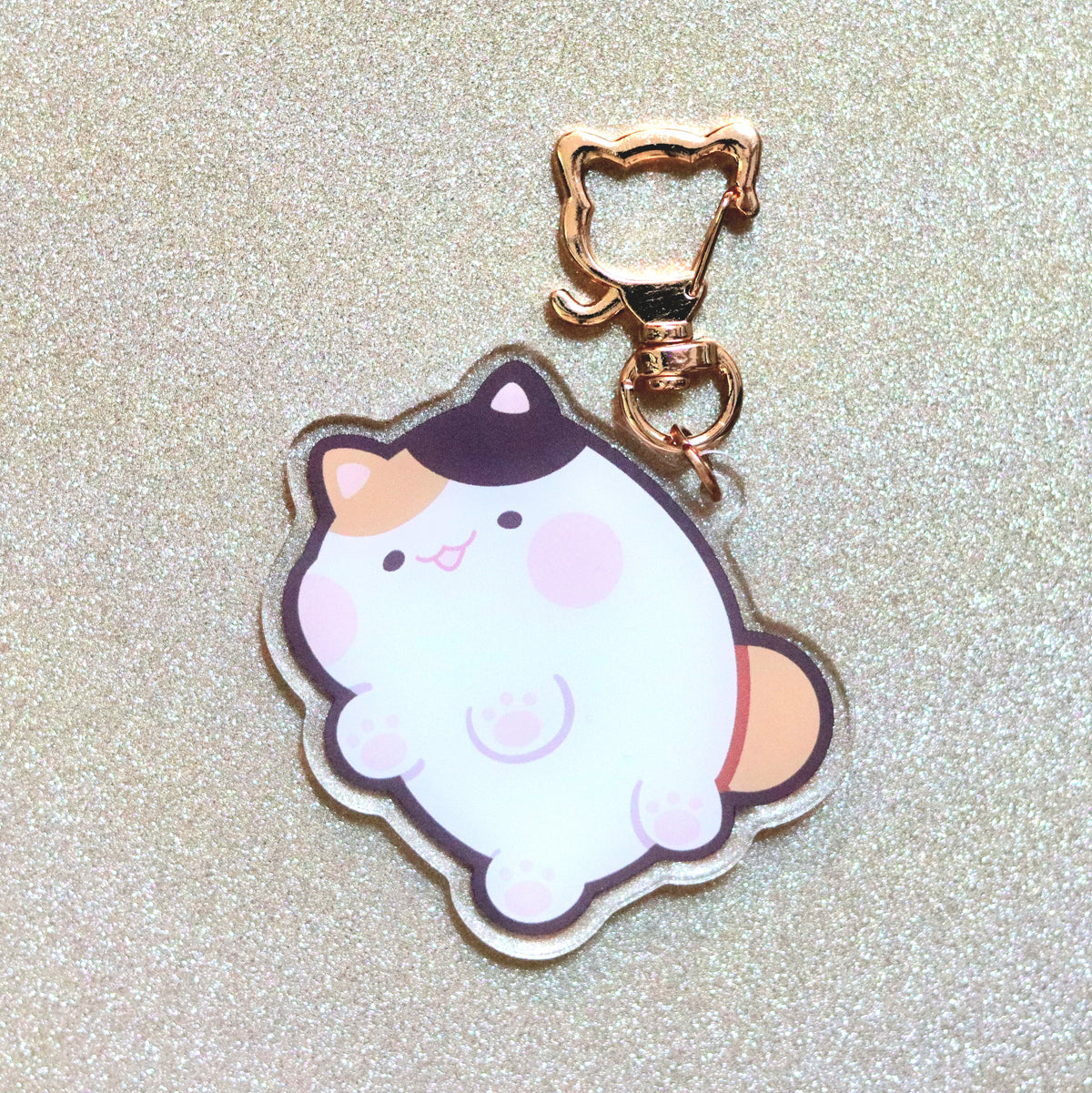 Final Friends XIV Chubby Cat Acrylic Keychain