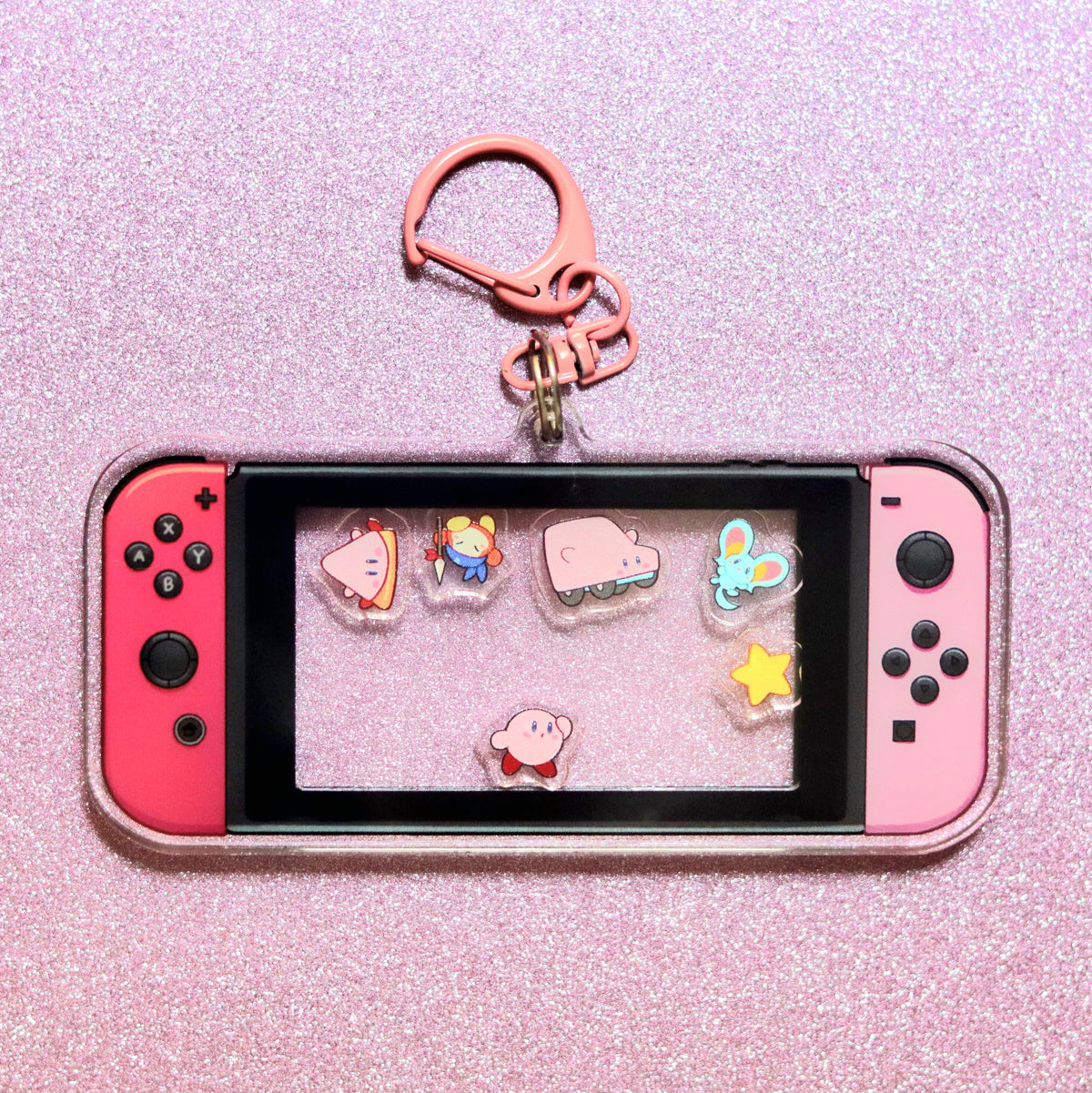Pink Poyo Forgotten Acrylic Shaker Keychains