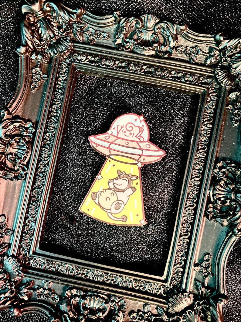Clefairy and Miltank Spaceship Enamel Pin