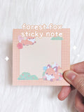 Forest Fox Autumn Paper Sticky Note 2.8'' Square 50 sheets Memo Pad Cute Kawaii Aesthetic Stationery Note For School