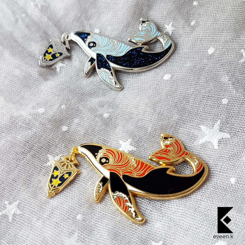 Whale Star Carrier Enamel Pin