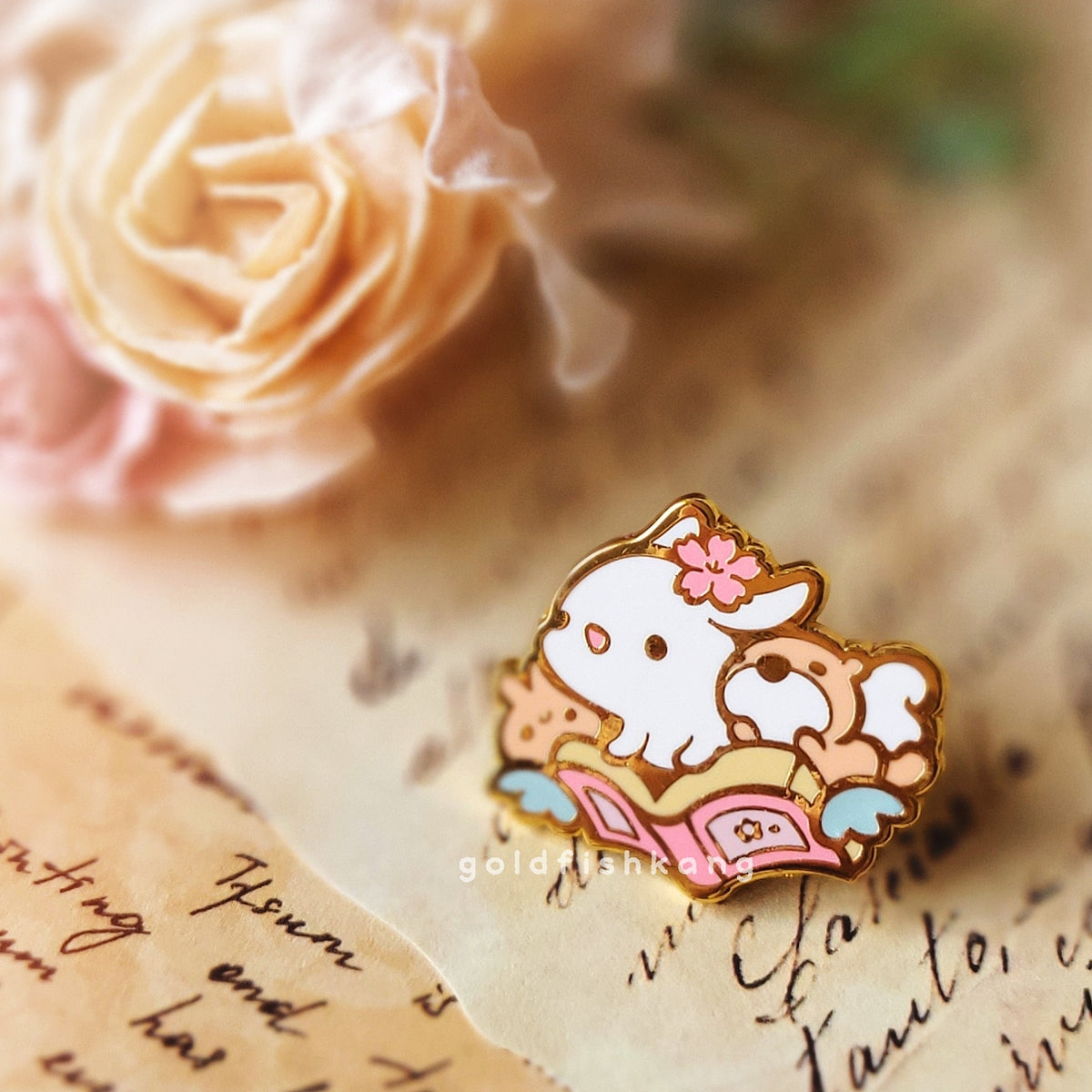 Story of Spring Enamel Pin: Otter-ly Magical