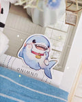 2.5'' Jeff the Land Shark Cute and Chubby Vinyl Sticker Gift Decal Notebook/Bottle