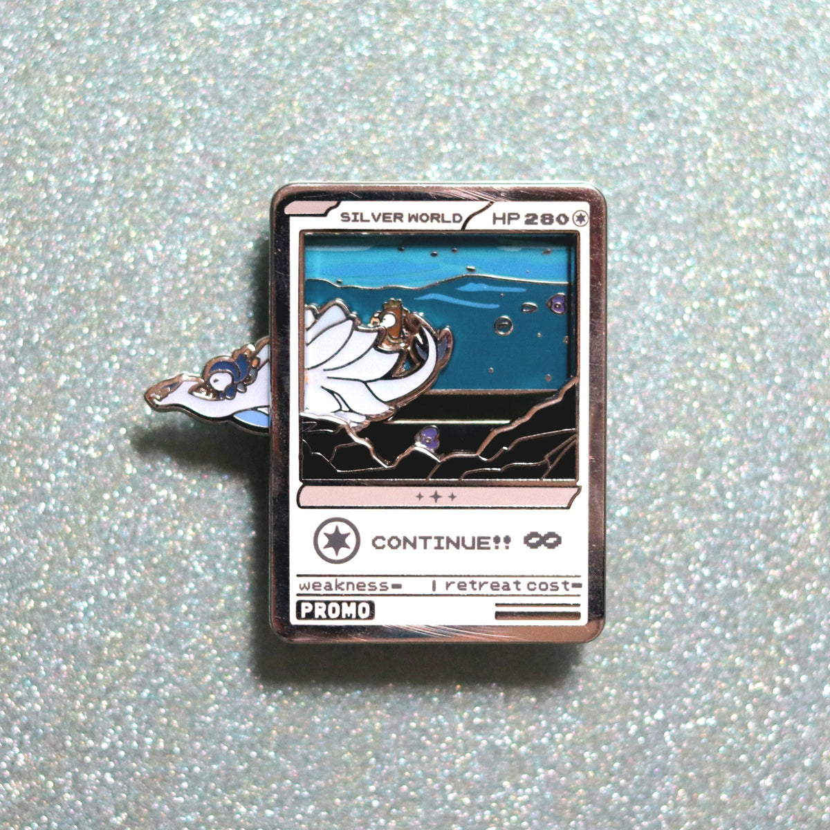 Pocket Silver World Slider Enamel Pin
