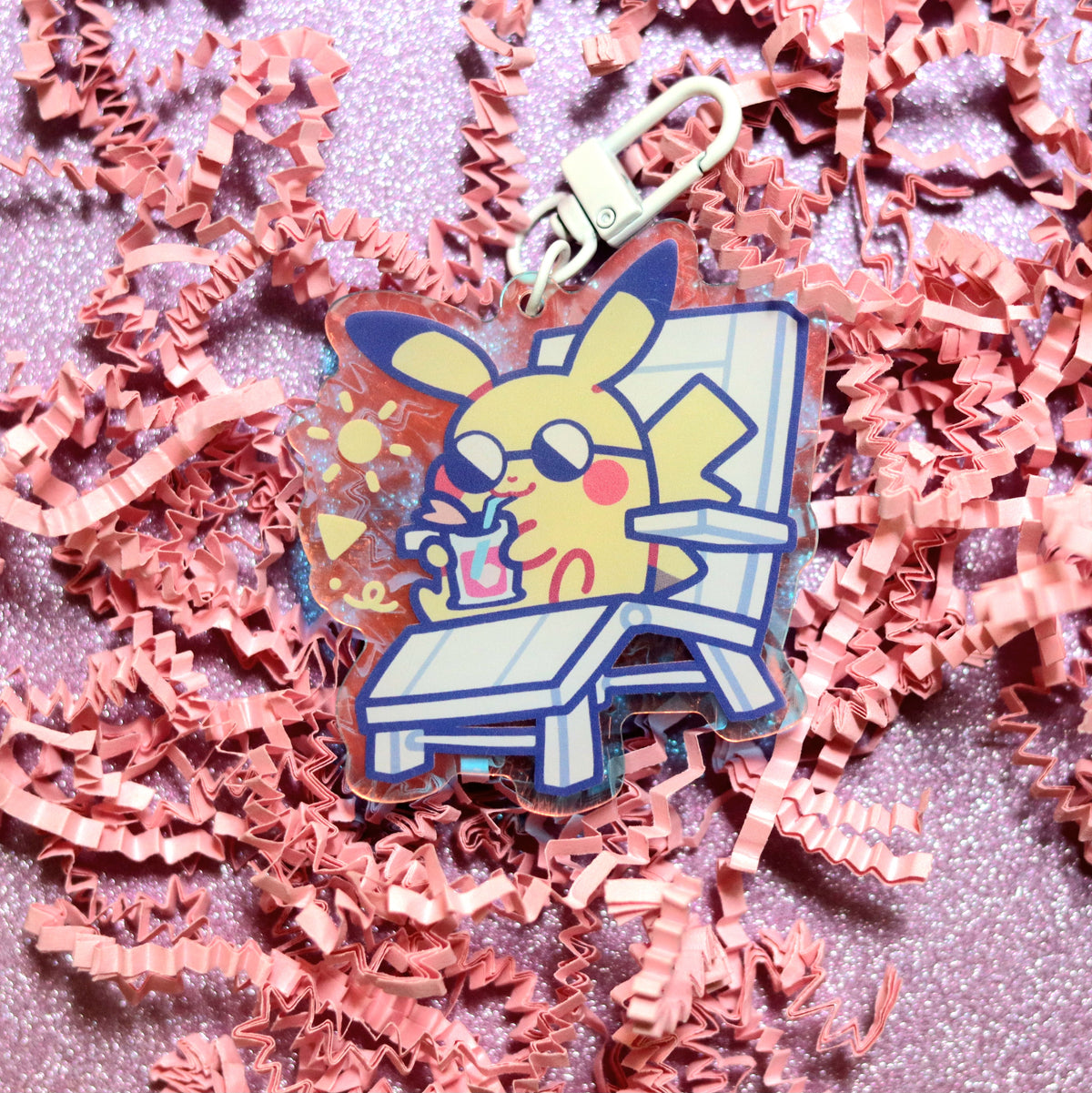 Pocket Pika Beachy Acrylic Keychain