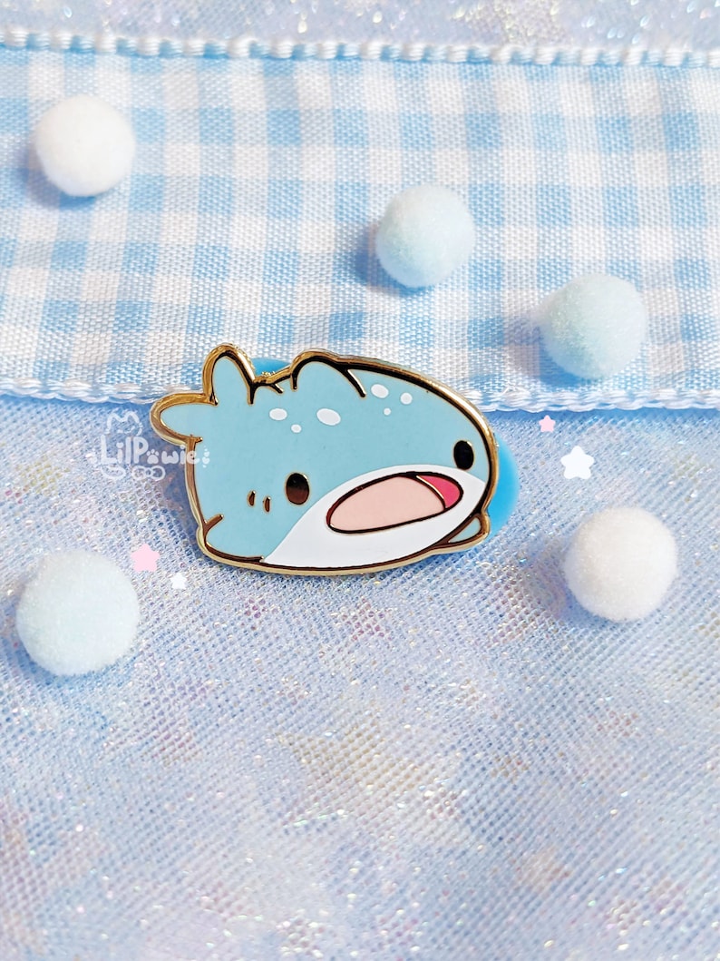 Samie the Baby Whale Shark Pastel Blue Cute Original Filler/Mini Enamel Pin