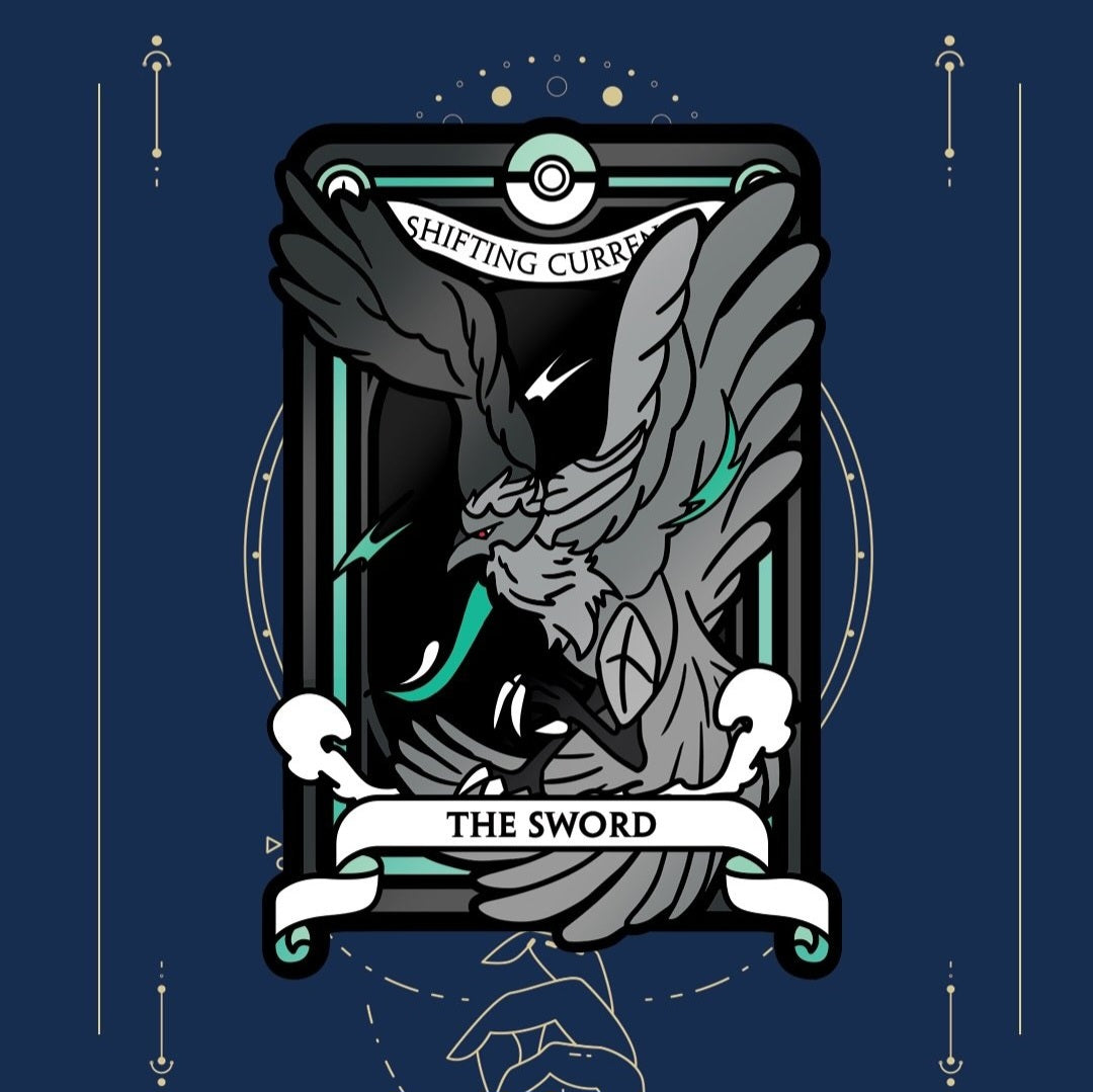 Pocket Corvid Knight Shiny Tarot Pin