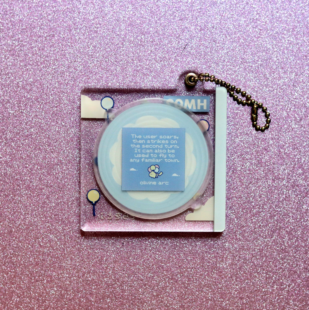 Pocket Pika Fly Disc Acrylic Keychain