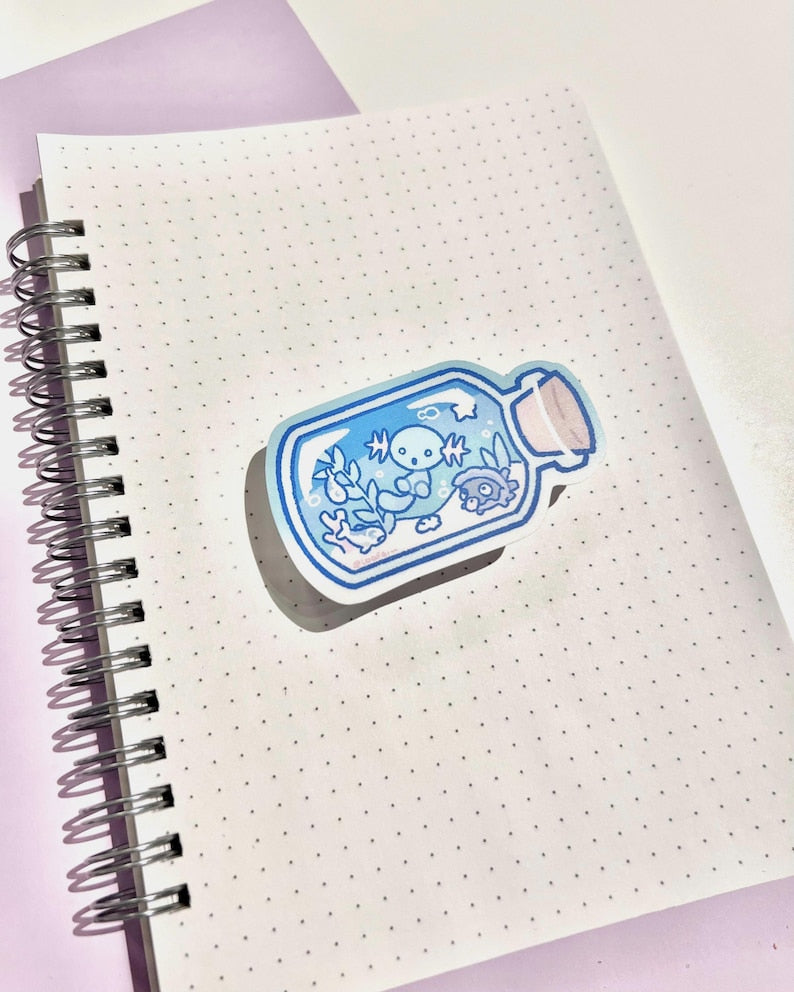 Bottled Axolotl - Matte Vinyl Sticker