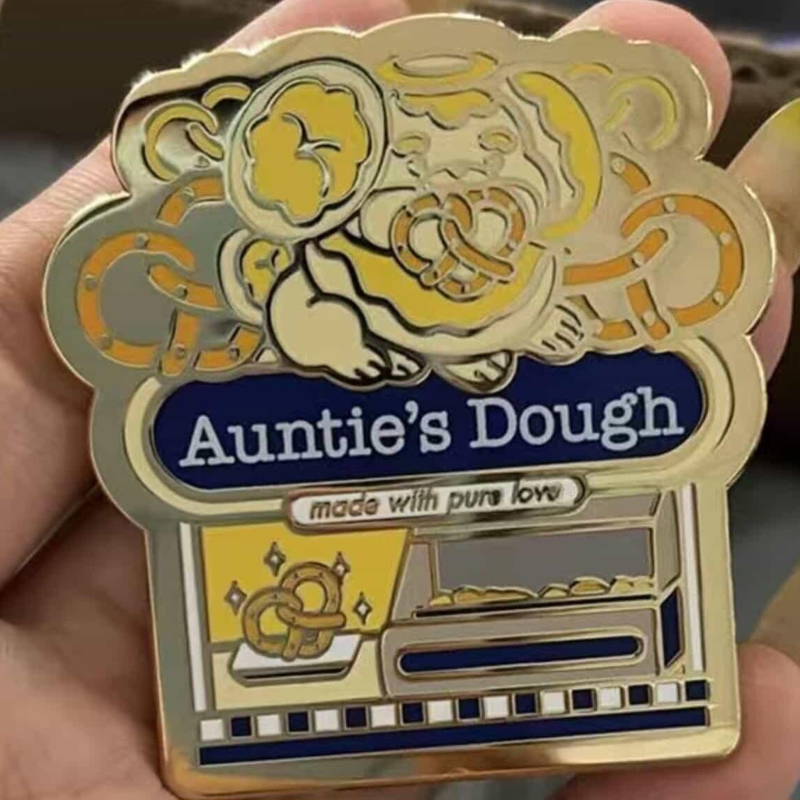 Pocket Bread Pup Pretzel Storefront Enamel Pin