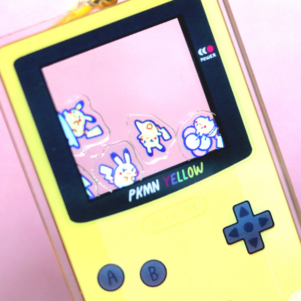 Pocket Pika Yellow Acrylic Shaker Keychain
