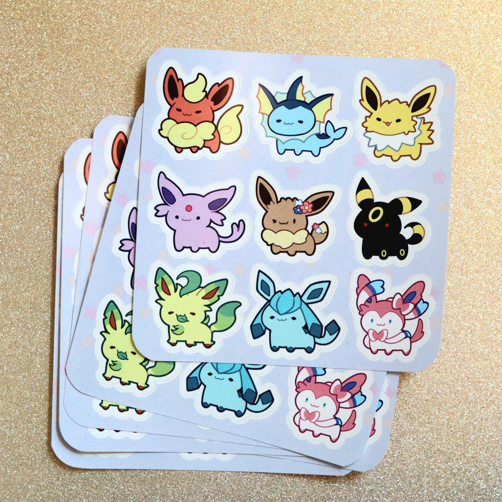 Evolutions Chibi Sticker Sheet