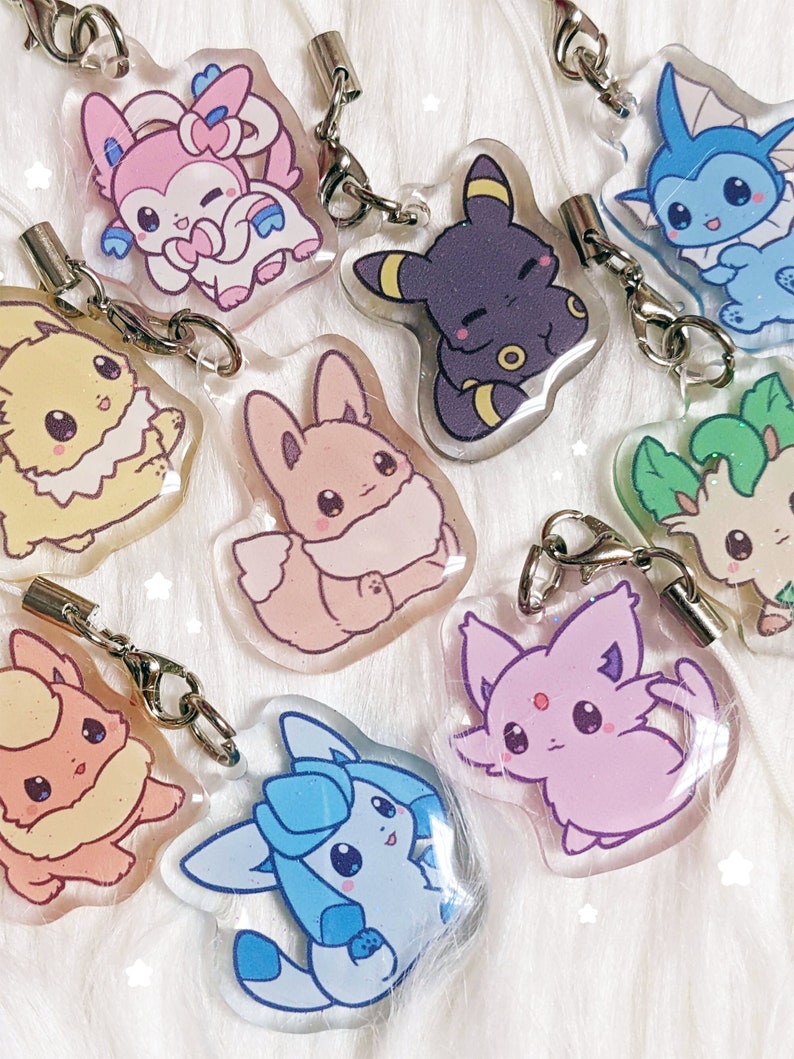 Eeveelution 1'' Mini Epoxy Clear Acrylic charm