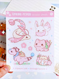 Spring Fever Pinkumon 5x4'' Sticker Sheet for Laptop/Journeling/Decals and more