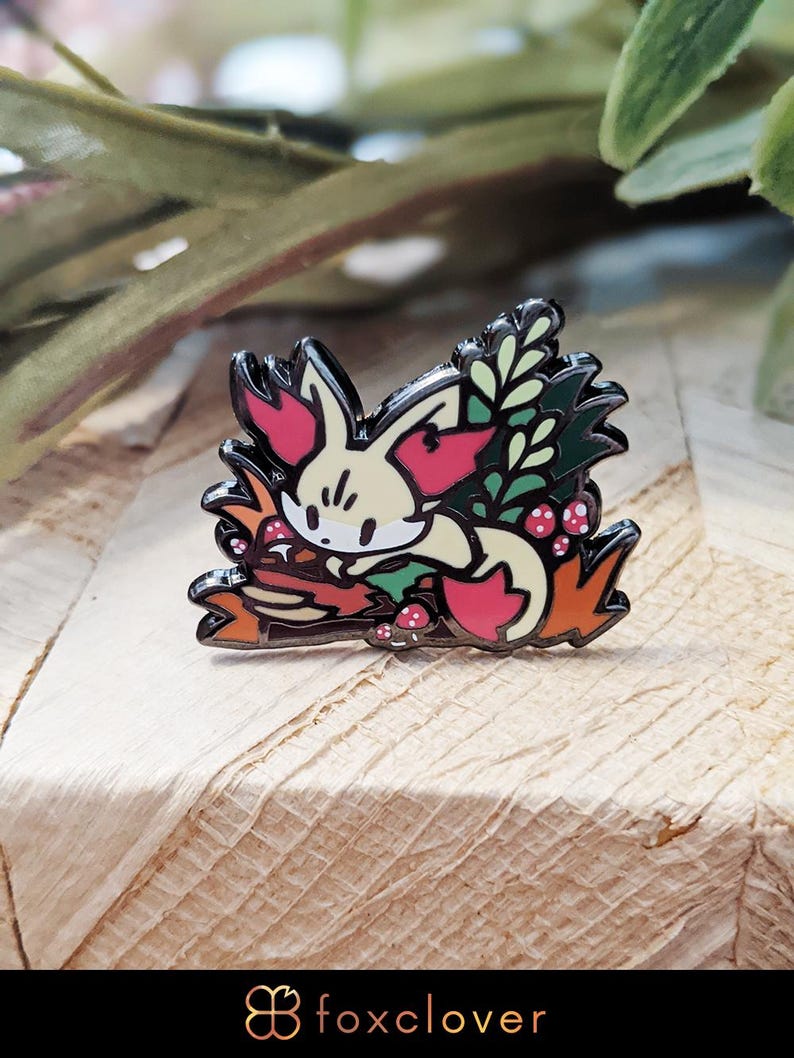 Wilderness Explorer: Mushroom Fennec Fox Hard Enamel Pin | Cute Gift | Pin Collectors
