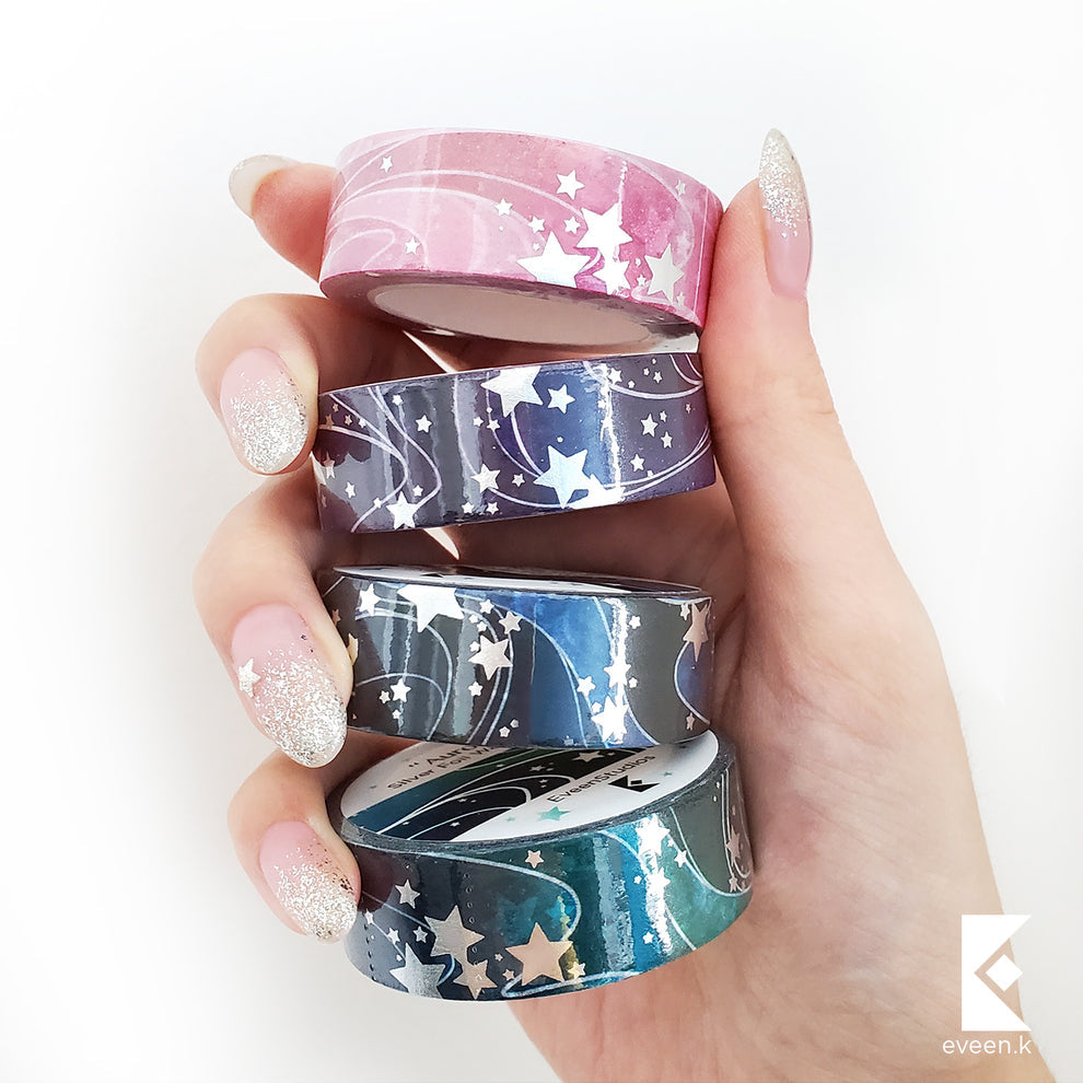 Sea of Stars, Silver Foil Washi Tape