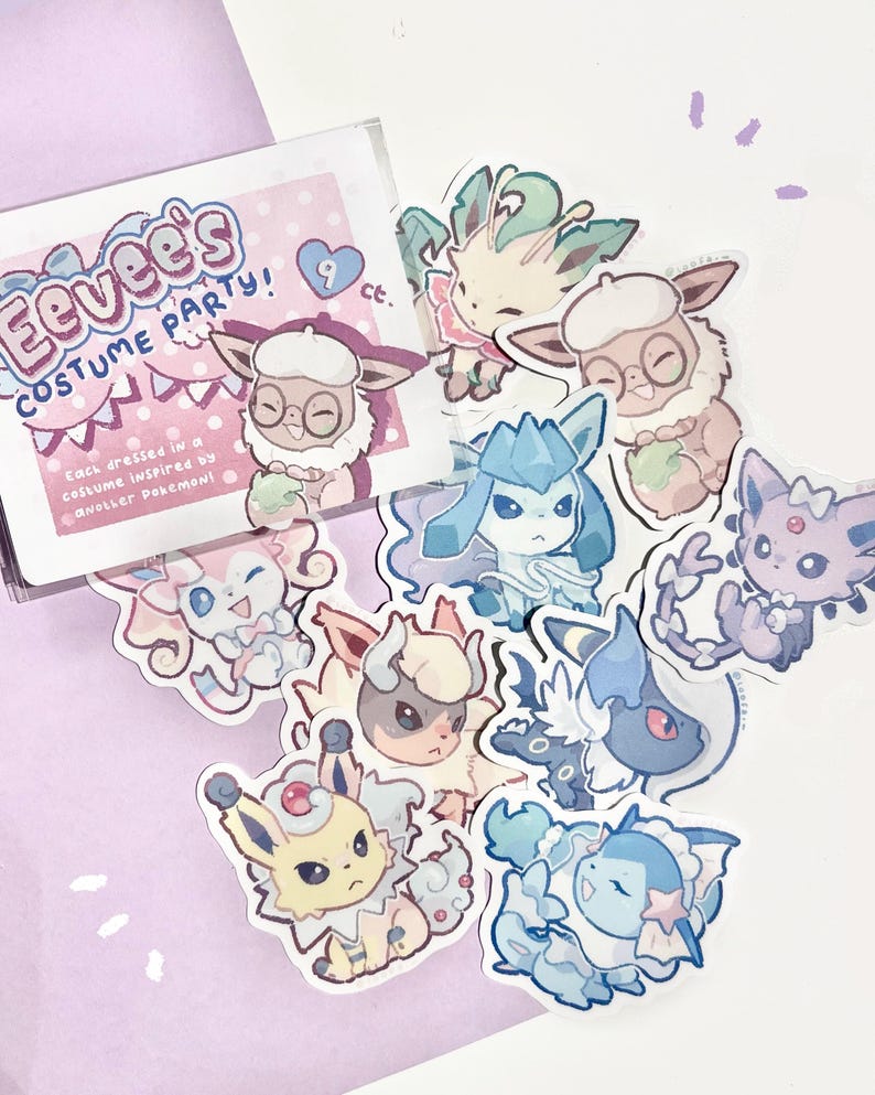 Poké Costume Party! - Matte Vinyl Stickers