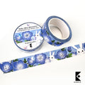 Baby Blue Blossom, Silver Holographic Foil Washi Tape