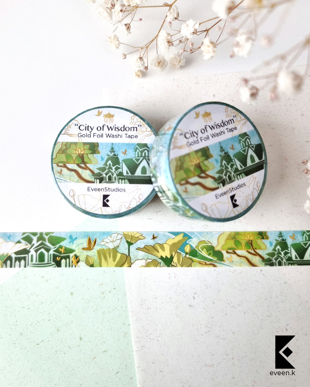 Sumeru, City of Wisdom, Gold Foil Washi Tape