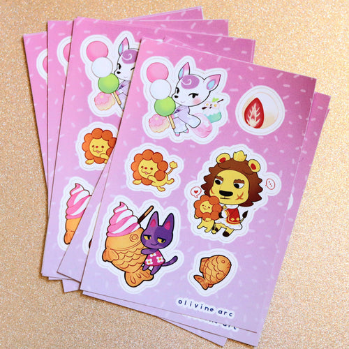 Animal Companions Traditional Snacks Sticker Sheet