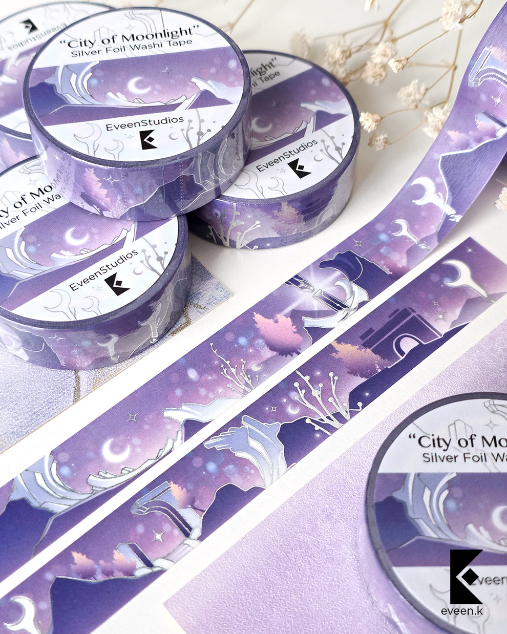 Nod-Krai, City of Moonlight Silver Foil Washi Tape
