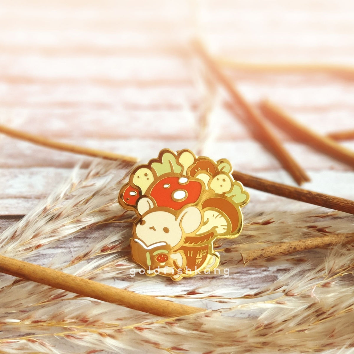 Tomes and Toadstools Pin: Fungi Forager