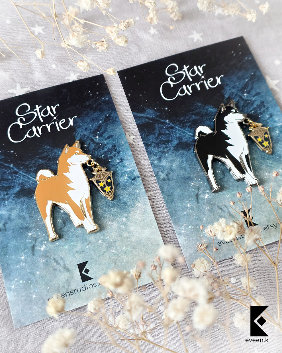 Shiba Inu Star Carrier Enamel Pin