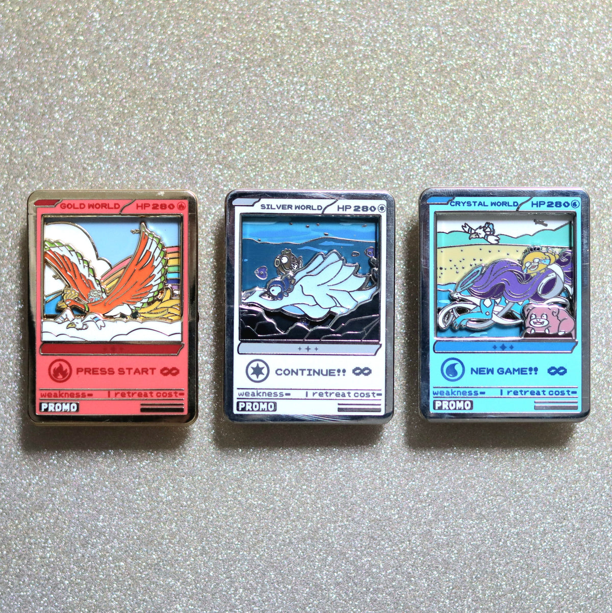 Pocket Gold World Slider Enamel Pin