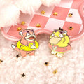 Pool Party Slowpoke and Psyduck Enamel Pins