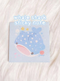 Whale Shark Sticky Note 2.8'' Samie the whale shark Square 50 sheets Memo Pad Cute Kawaii Aesthetic Stationery Note For School