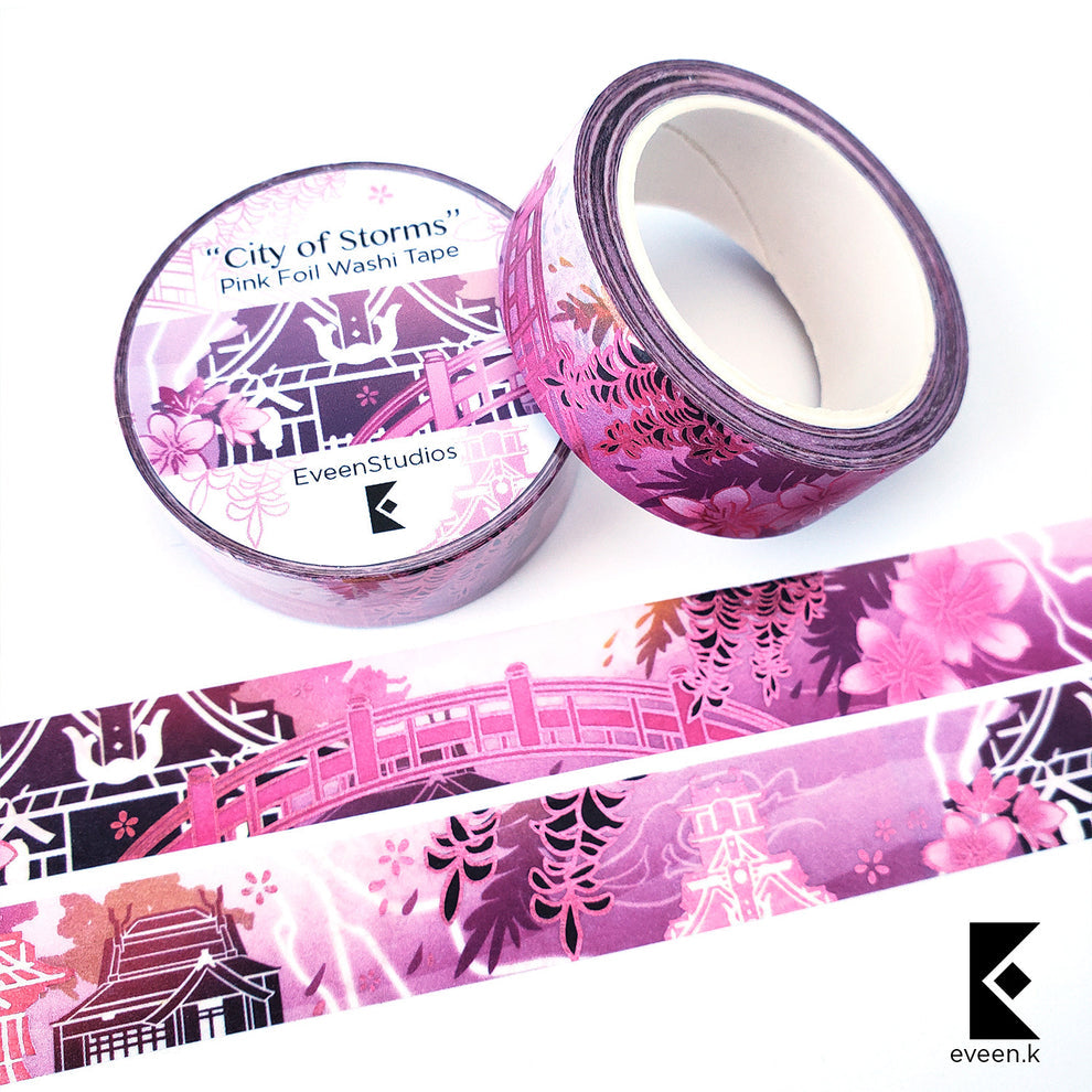 Inazuma, City of Storms, Rose Foil Washi Tape