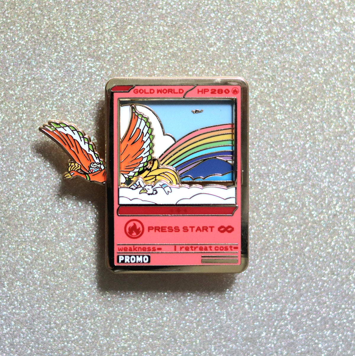 Pocket Gold World Slider Enamel Pin
