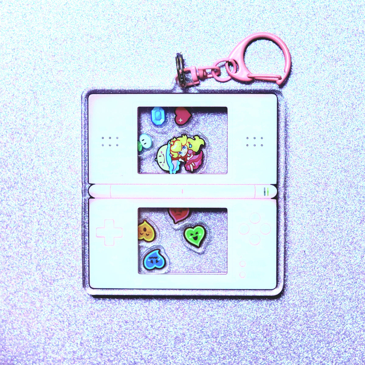 Pink Princess Acrylic Shaker Keychain