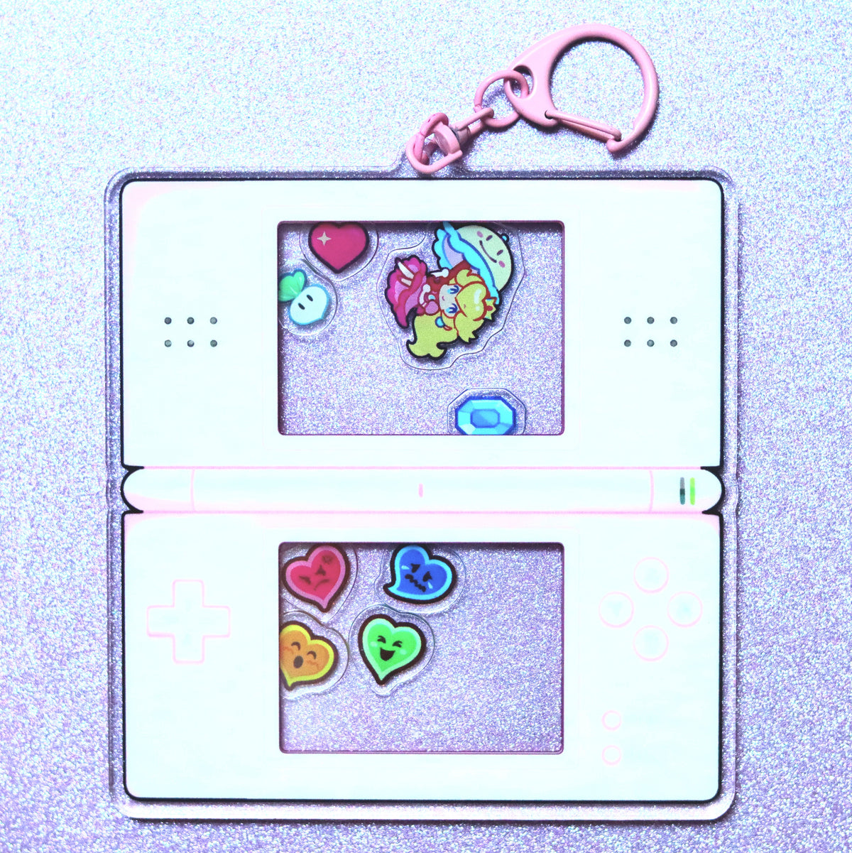 Pink Princess Acrylic Shaker Keychain