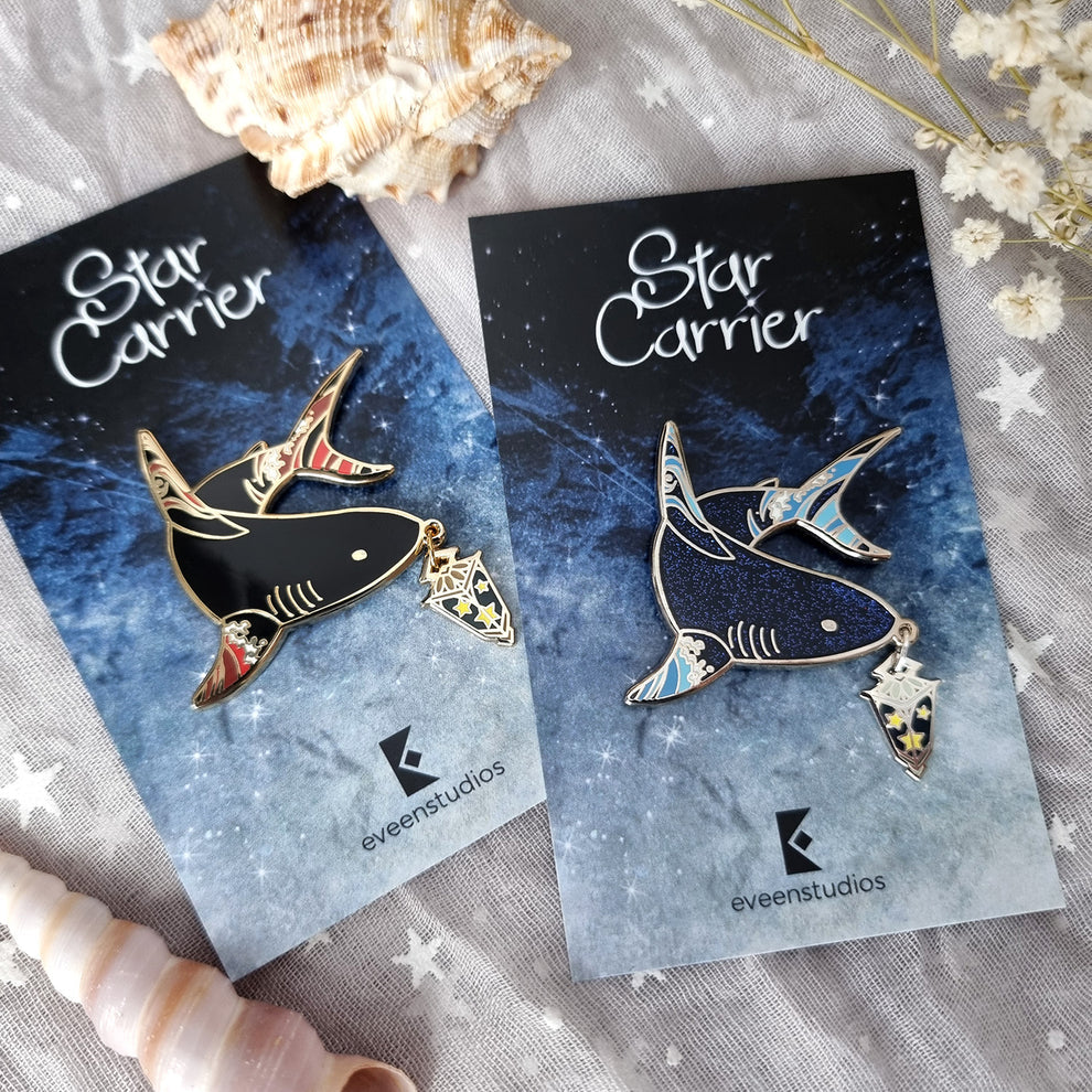 Shark Star Carrier Enamel Pin