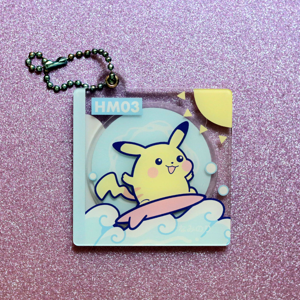 Pocket Pika Surf Disc Acrylic Keychain