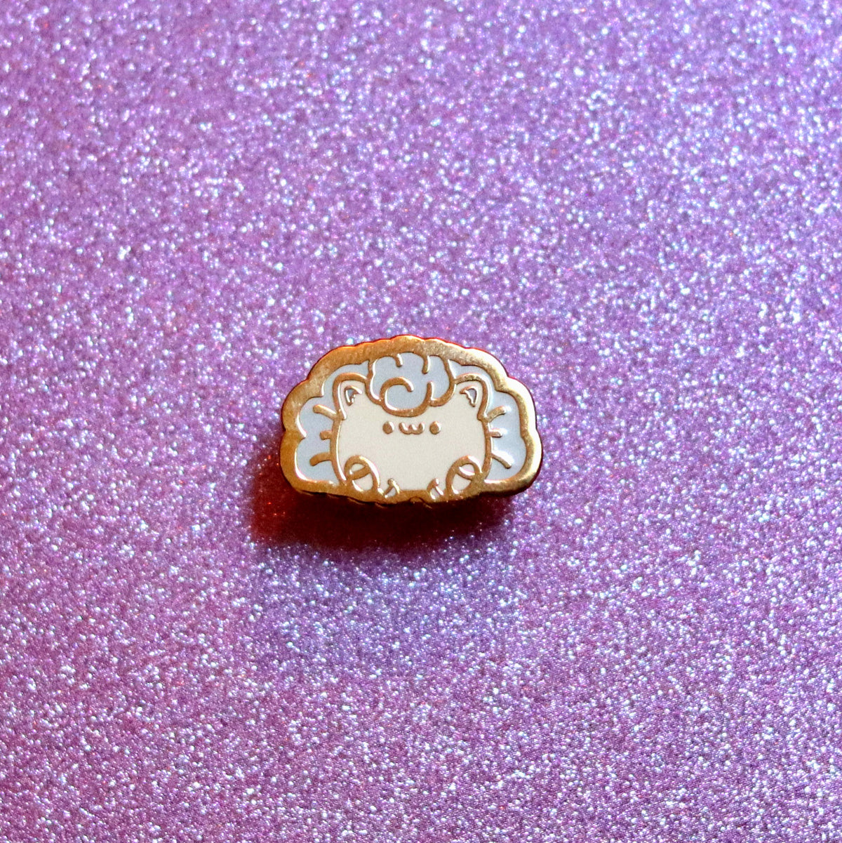Pocket Snow Fox Mini Blob Enamel Pin