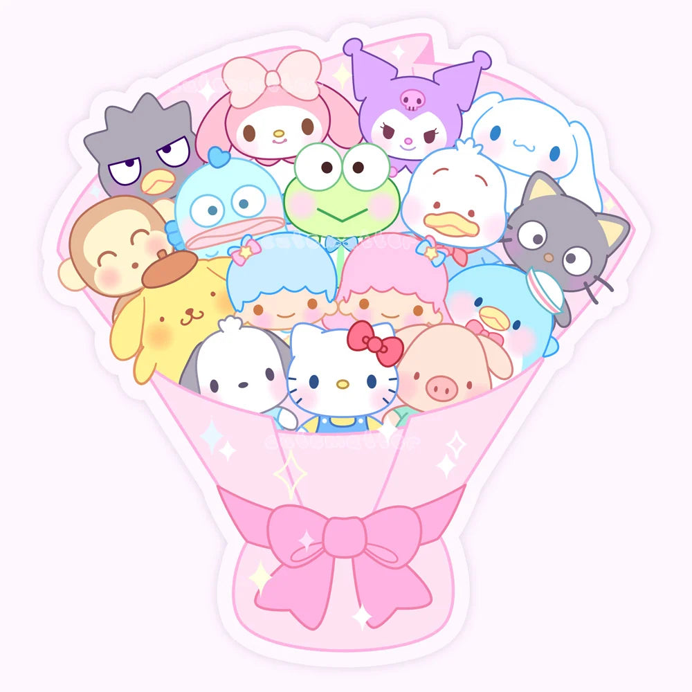 Single Die-cut Stickers - Plushie Bouquet
